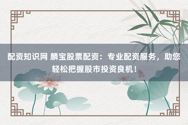 配资知识网 麟宝股票配资：专业配资服务，助您轻松把握股市投资良机！