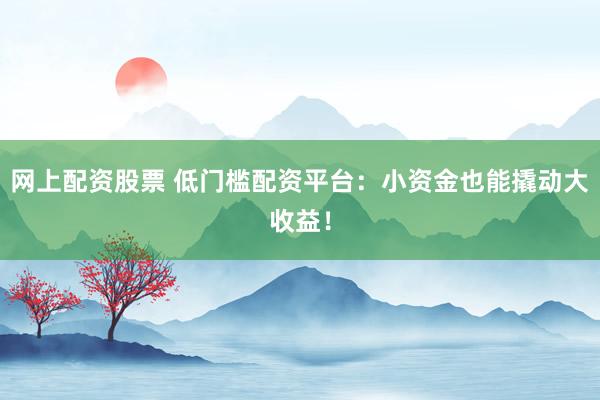 网上配资股票 低门槛配资平台：小资金也能撬动大收益！