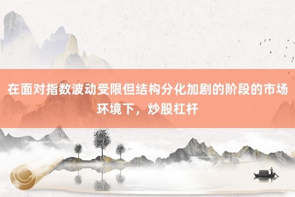 在面对指数波动受限但结构分化加剧的阶段的市场环境下，炒股杠杆