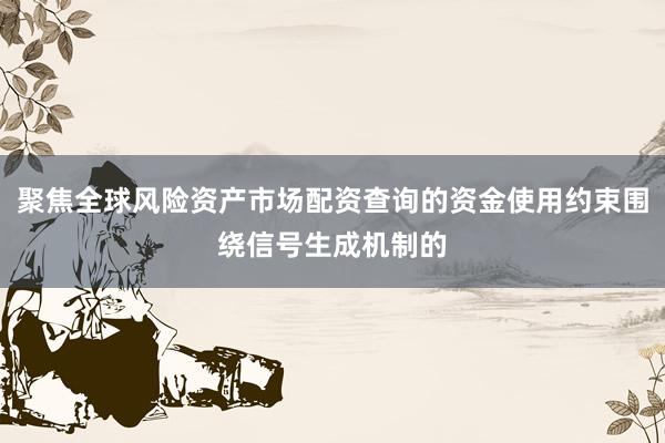 聚焦全球风险资产市场配资查询的资金使用约束围绕信号生成机制的